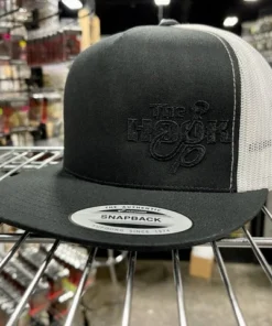 The Hook Up Tackle Black Logo Snapback Hat